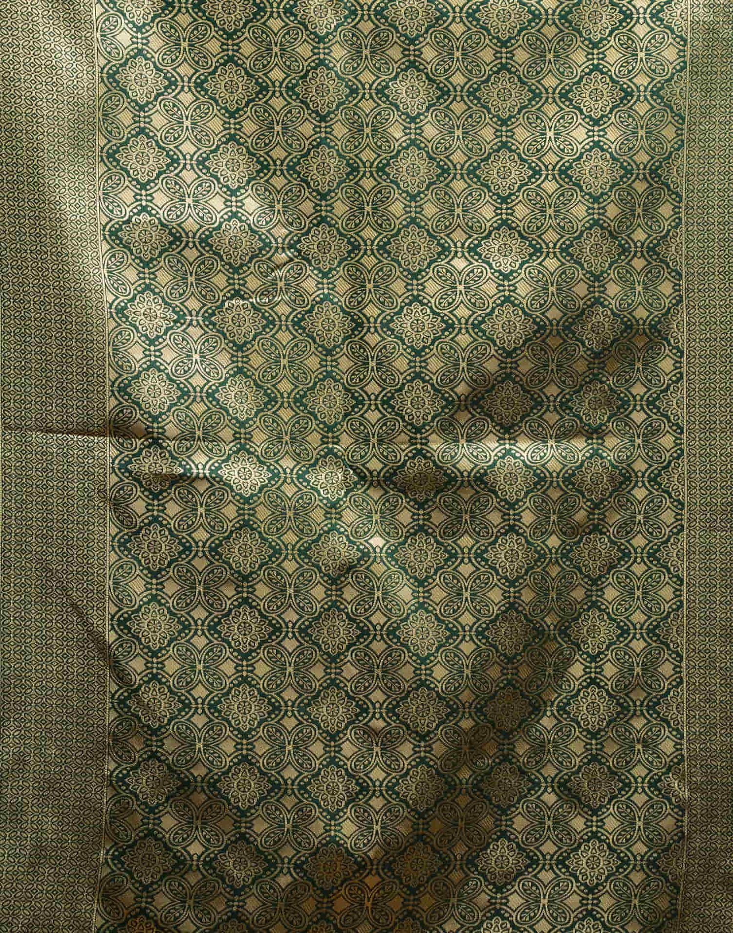 Dark Green Silk Woven Banarasi Saree