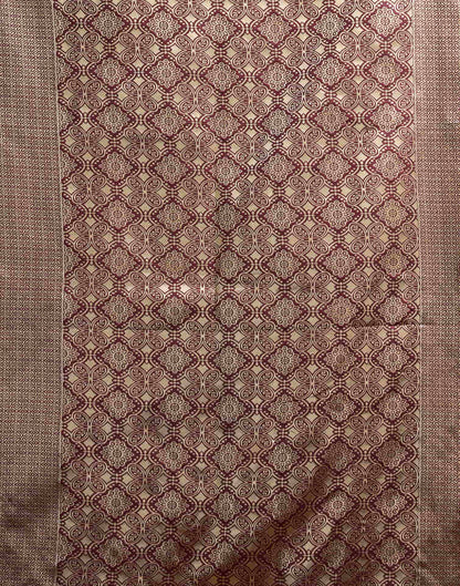 Maroon Silk Woven Banarasi Saree