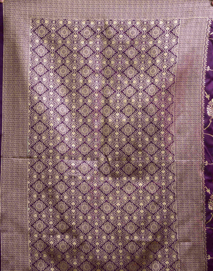 Purple Silk Woven Banarasi Saree