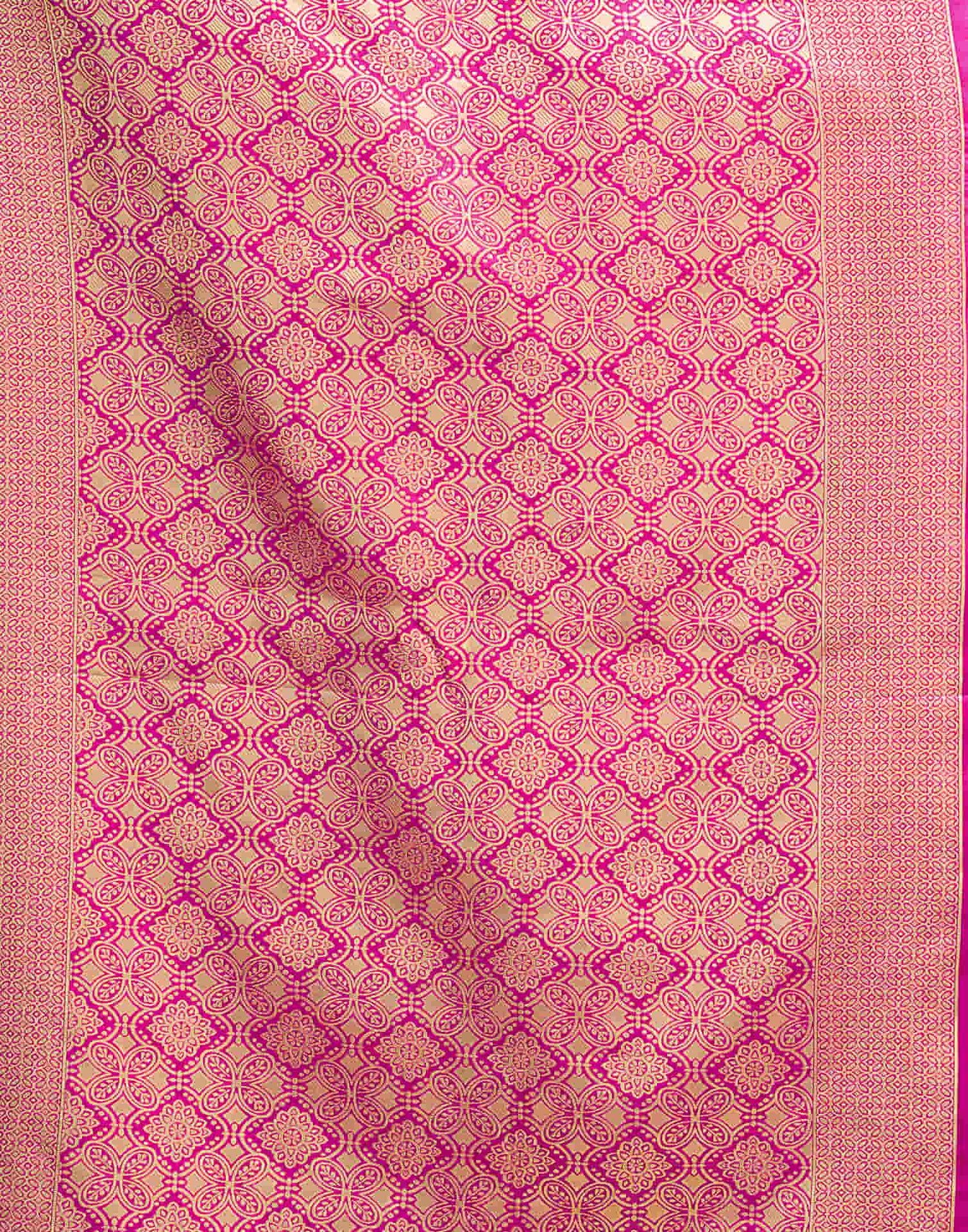 Magenta Silk Woven Banarasi Saree