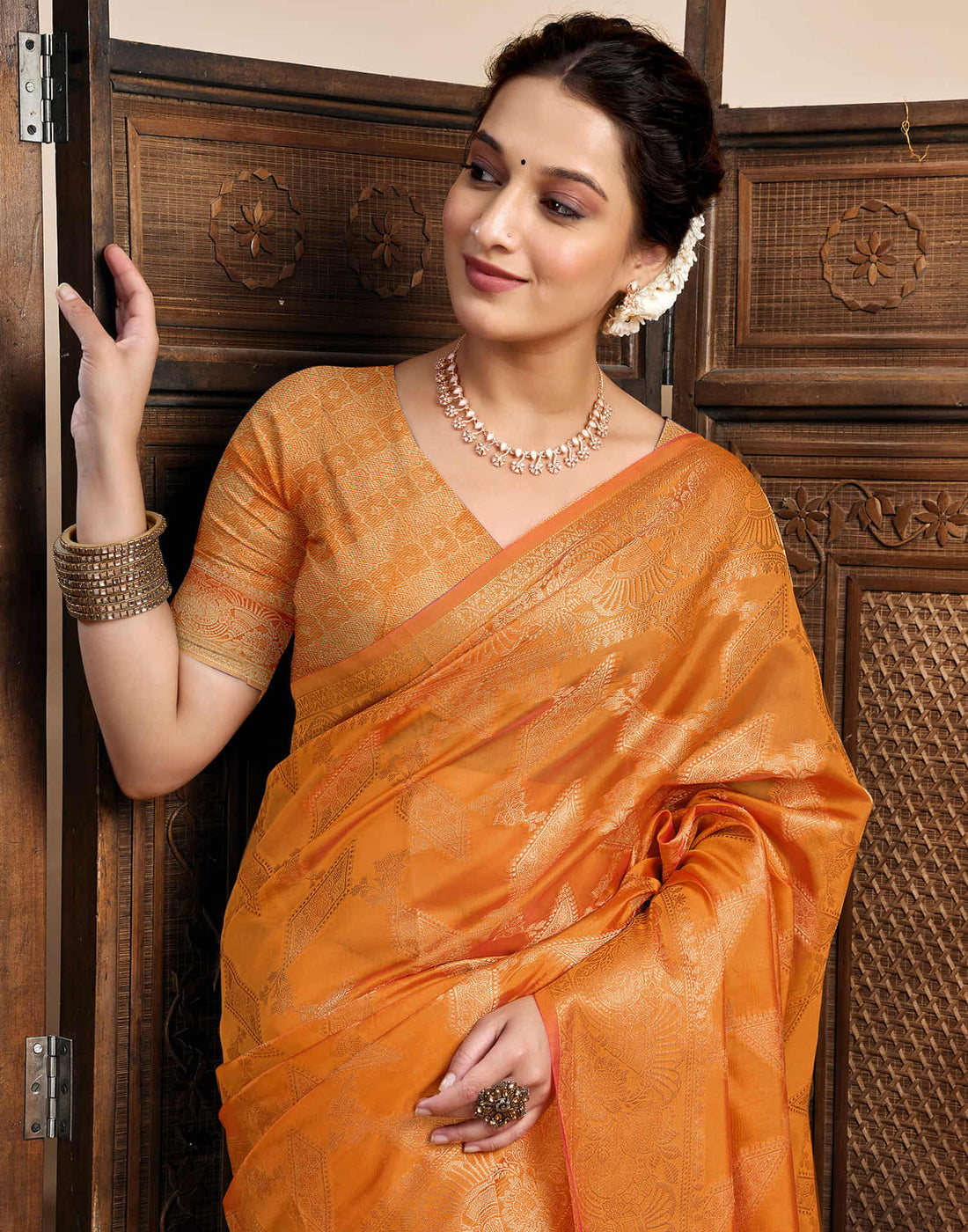 Turmeric Yellow Silk Woven Saree