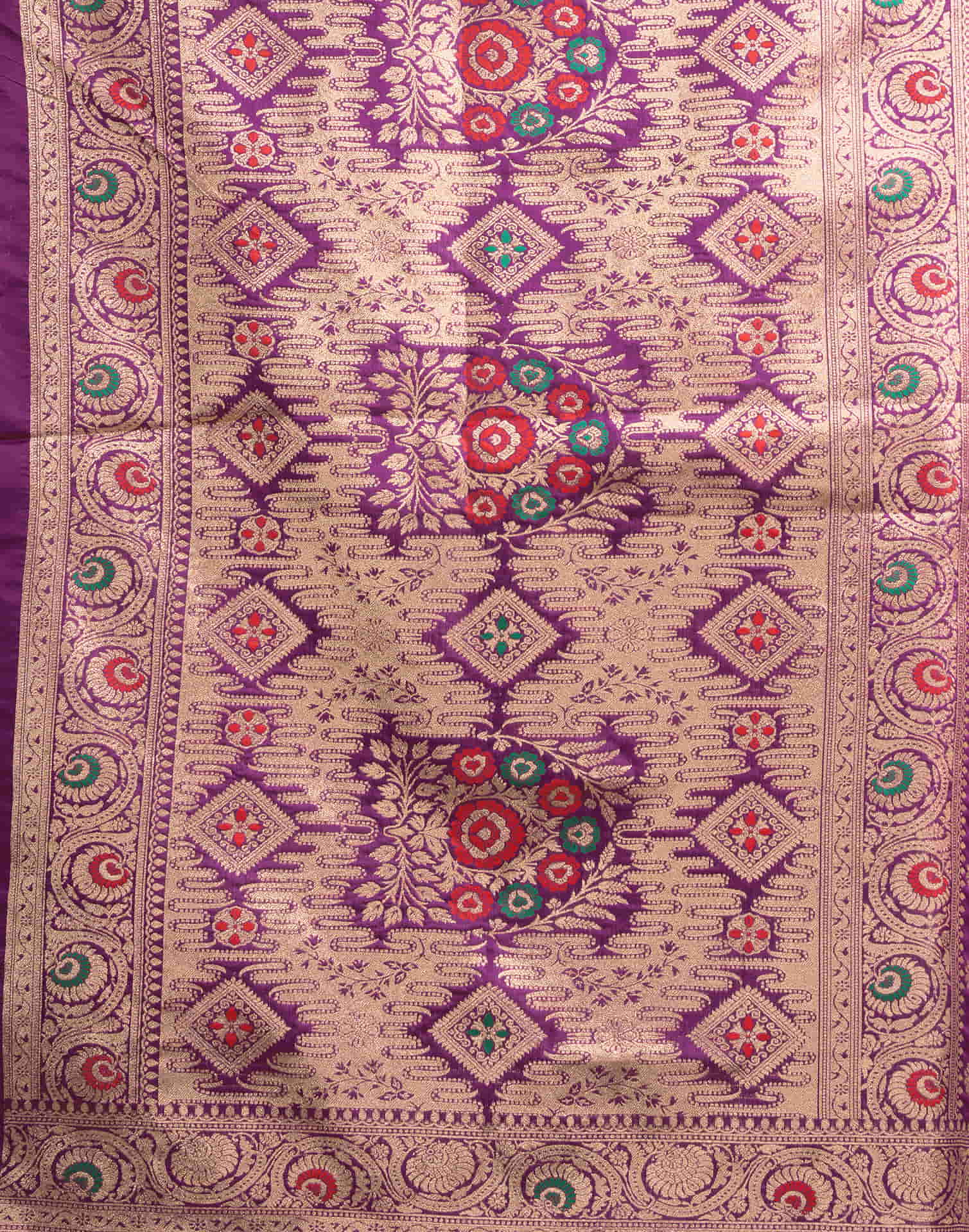 Wine Silk Woven Kanjivaram Saree