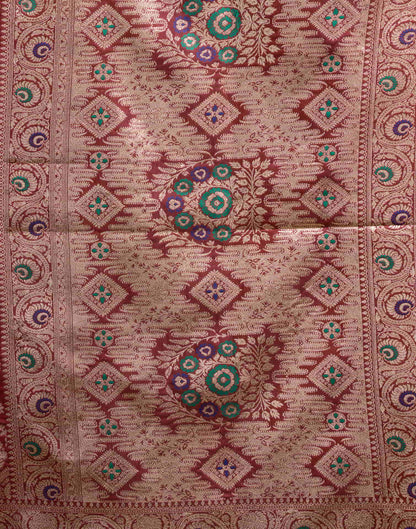 Maroon Silk Woven Kanjivaram Saree