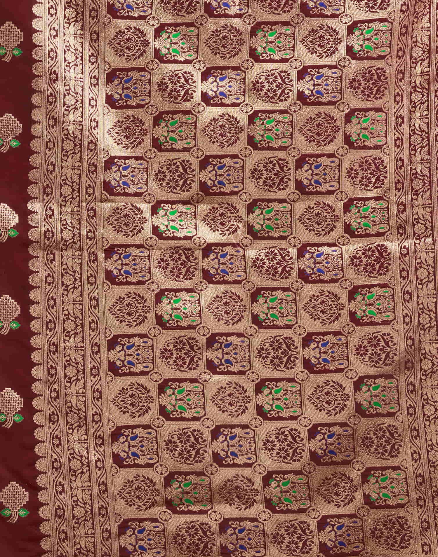 Maroon Silk Woven Kanjivaram Saree