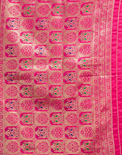 Rani Pink Silk Woven Kanjivaram Saree