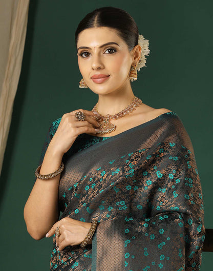 Black Silk Woven Saree