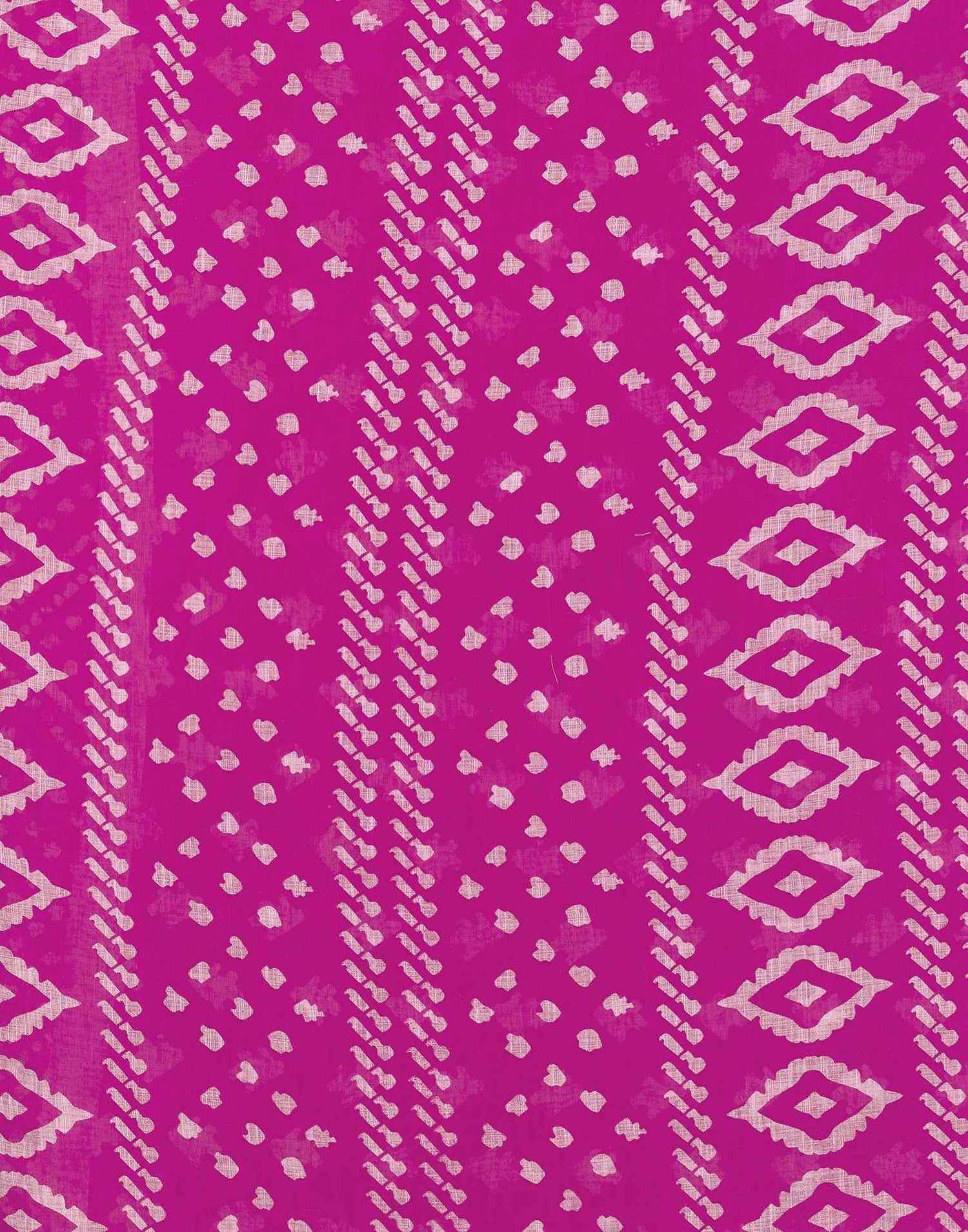 Rani Pink Cotton Linen Printed Saree