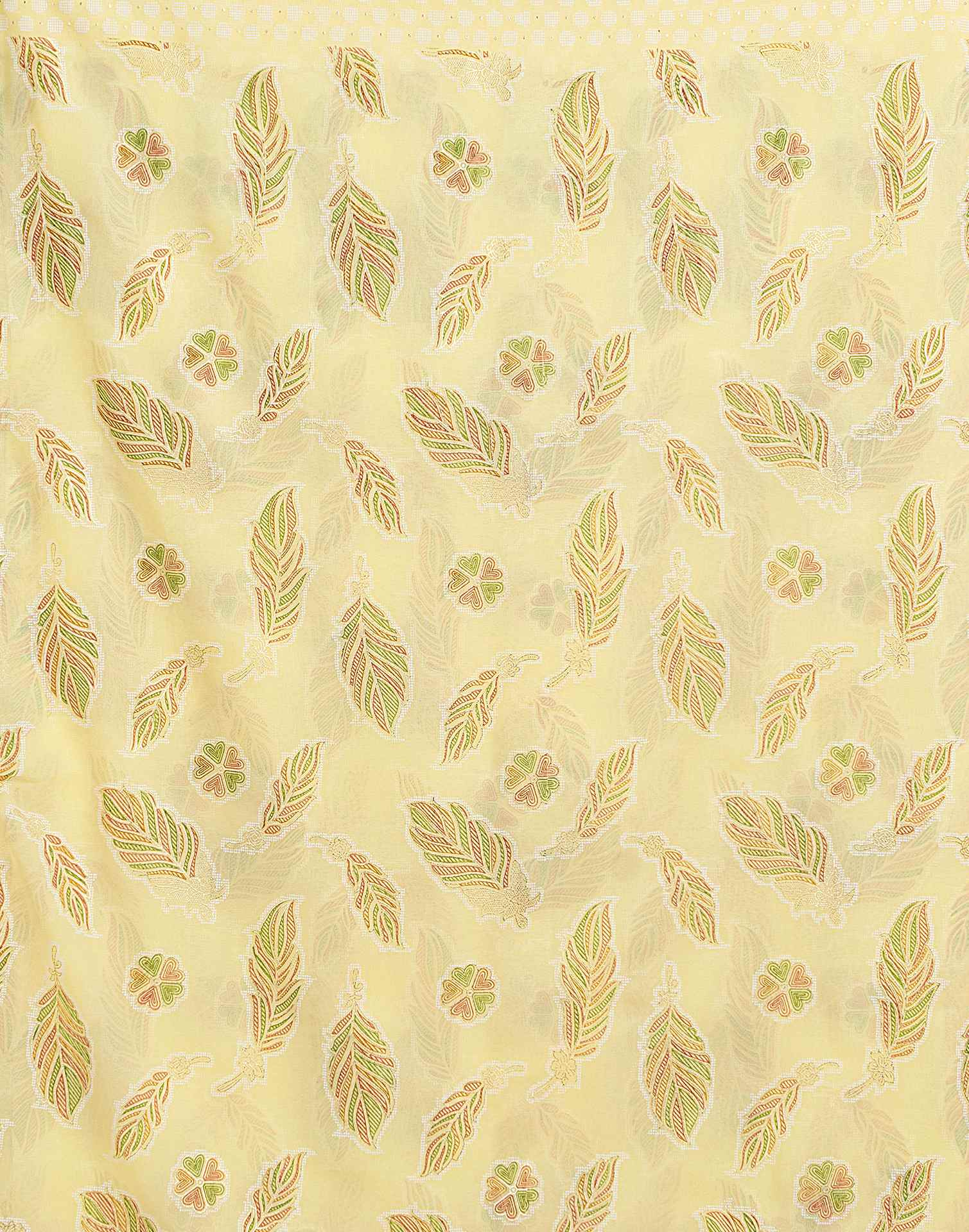 Light Yellow Georgette Printed Saree