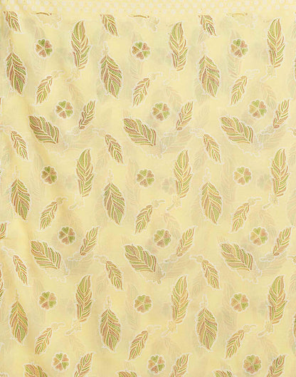 Light Yellow Georgette Printed Saree