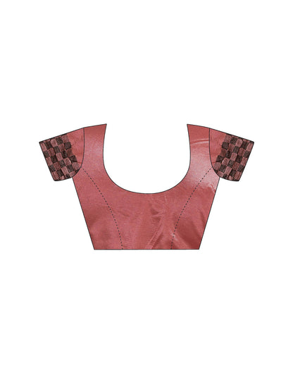 Rose Pink Shimmer Tissue Top Dyed Woven Saree