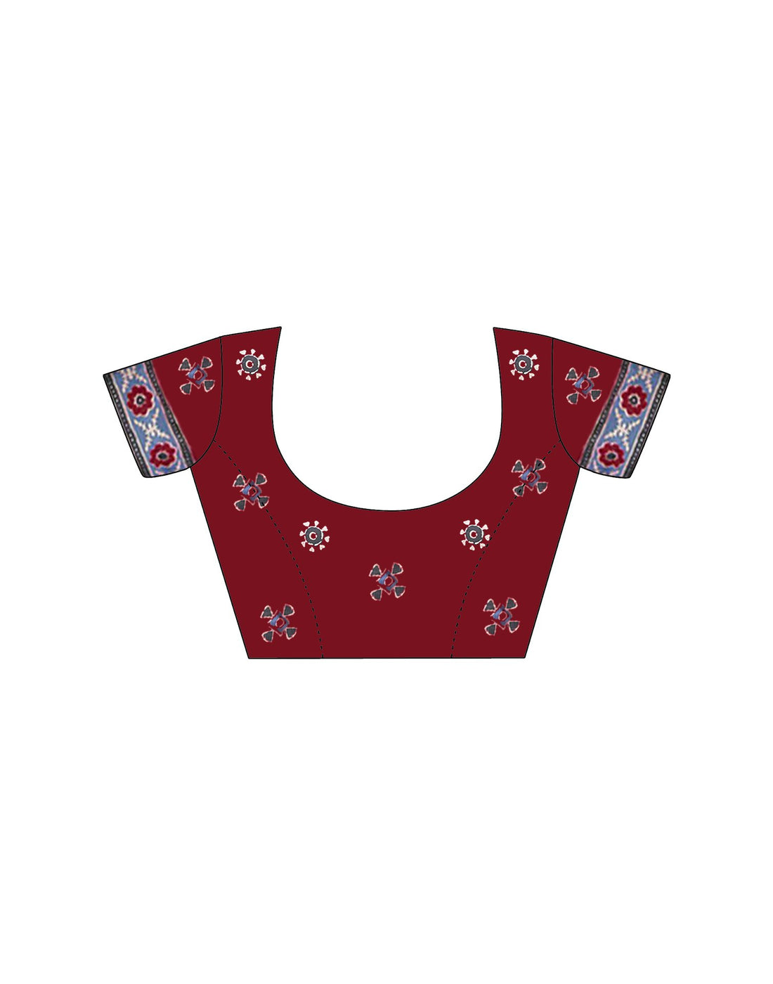 Marron Pure Cotton Printed Saree