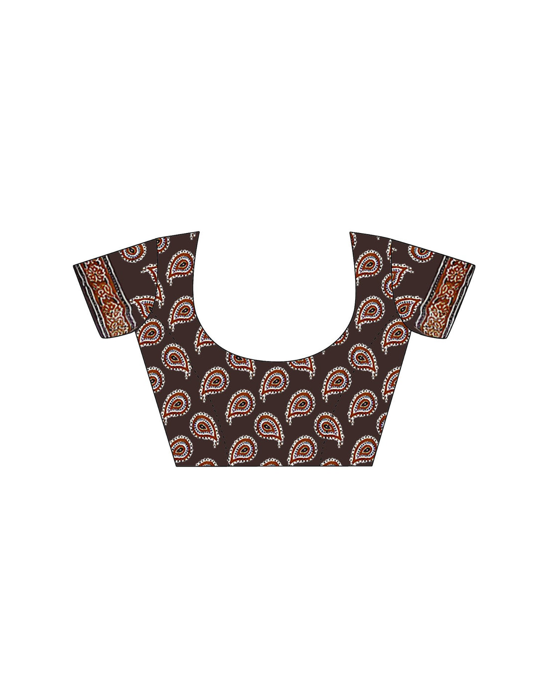 Brown Pure Cotton Printed Saree