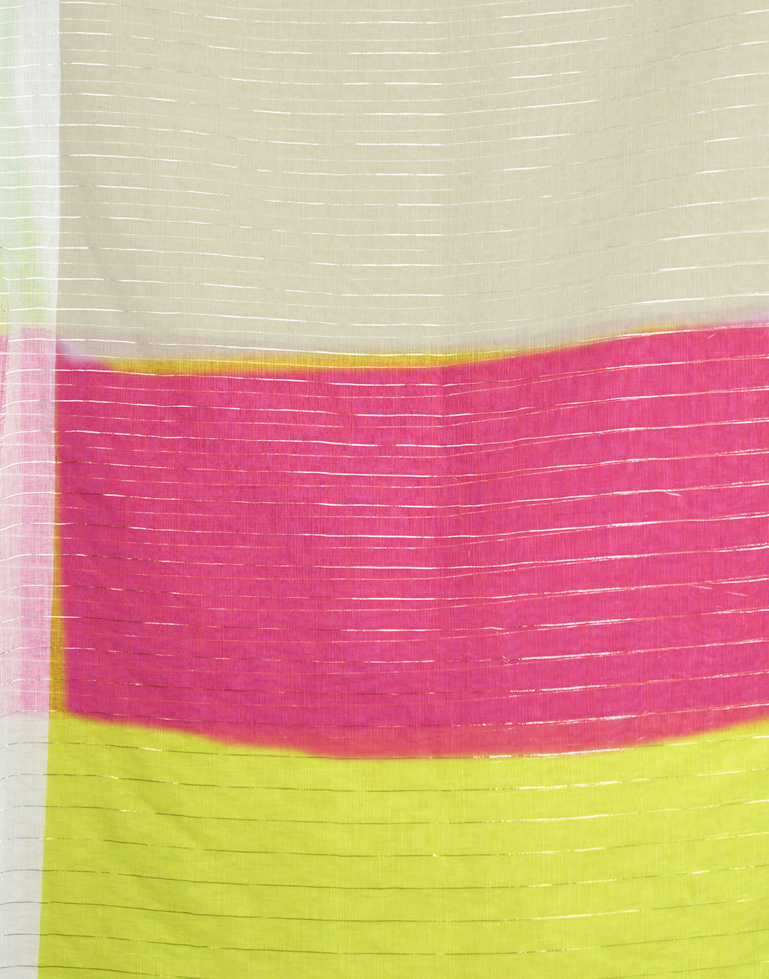 Cream Cotton Linen Top Dyed Printed Saree