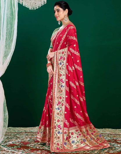 Red Silk Woven Banarasi Saree
