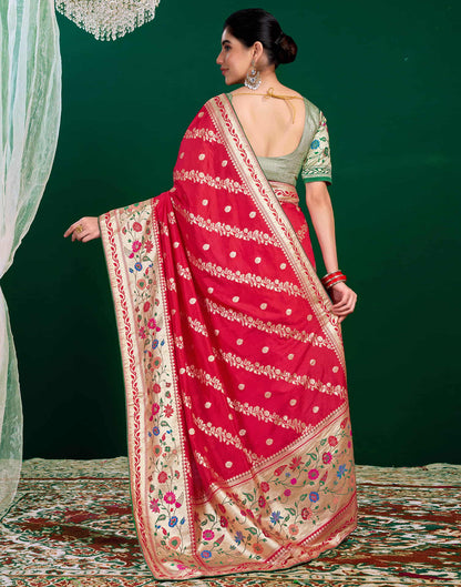 Red Silk Woven Banarasi Saree