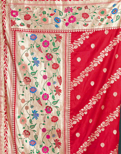 Red Silk Woven Banarasi Saree