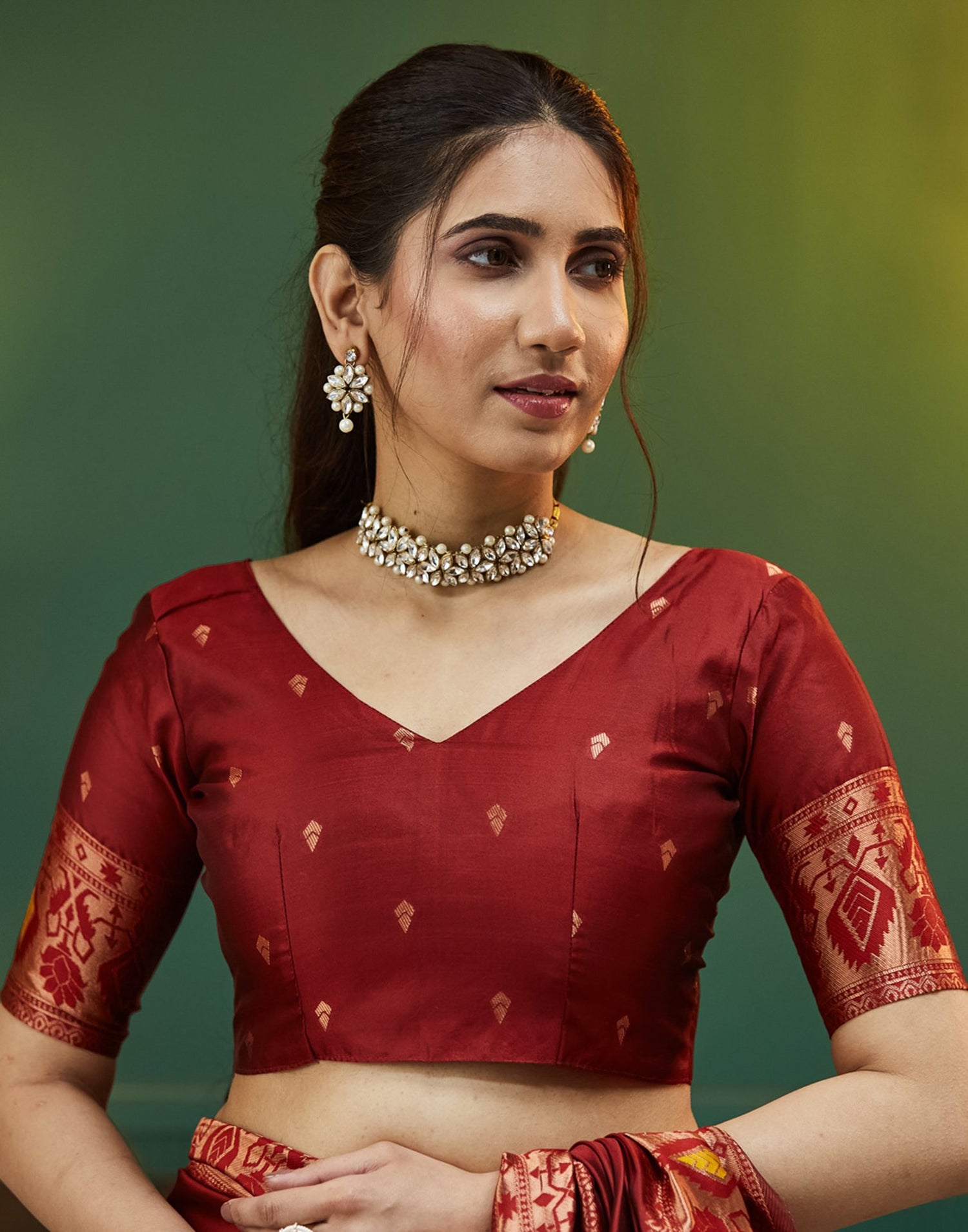 Maroon Silk Woven Paithani Saree
