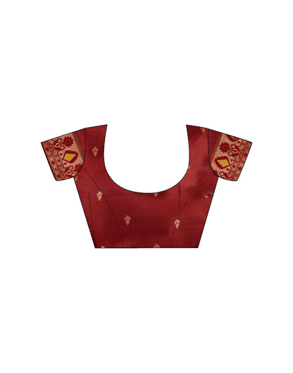 Maroon Silk Woven Paithani Saree