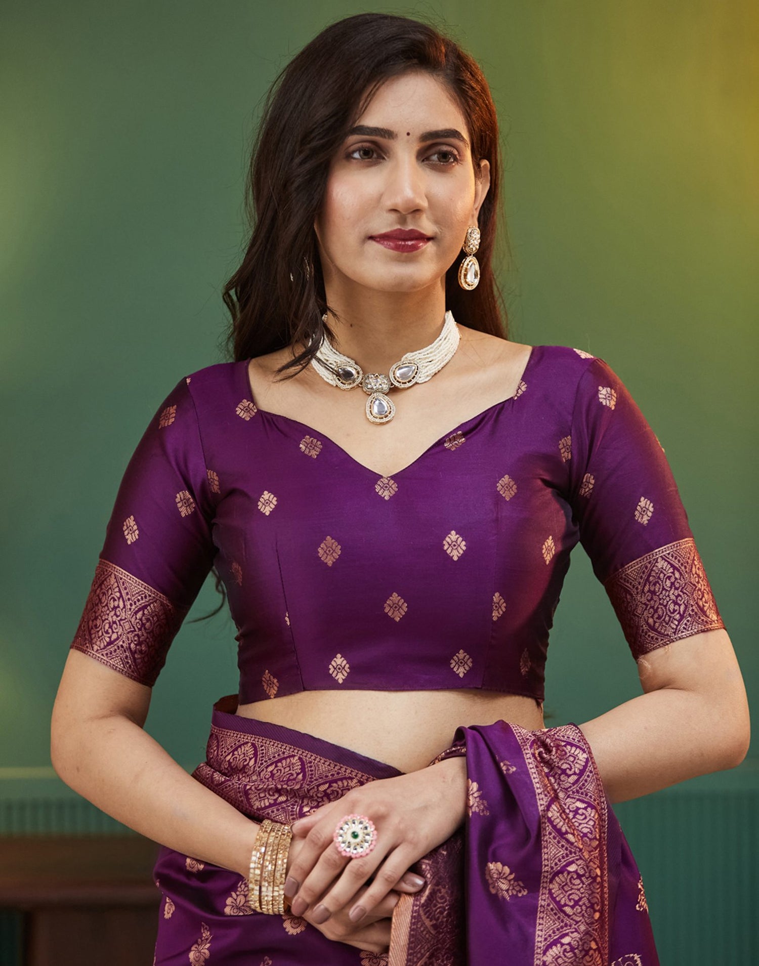 Dark Purple Silk Woven Paithani Saree