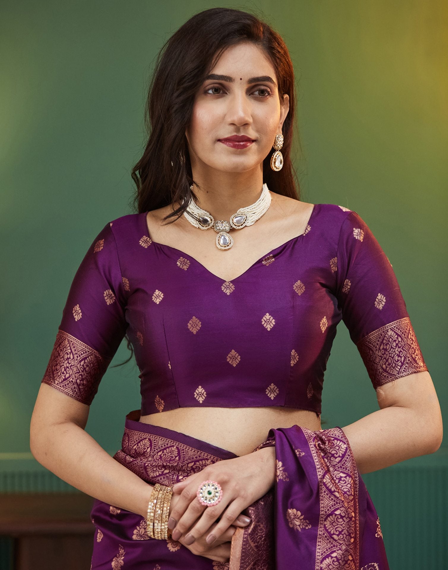 Dark Purple Silk Woven Paithani Saree