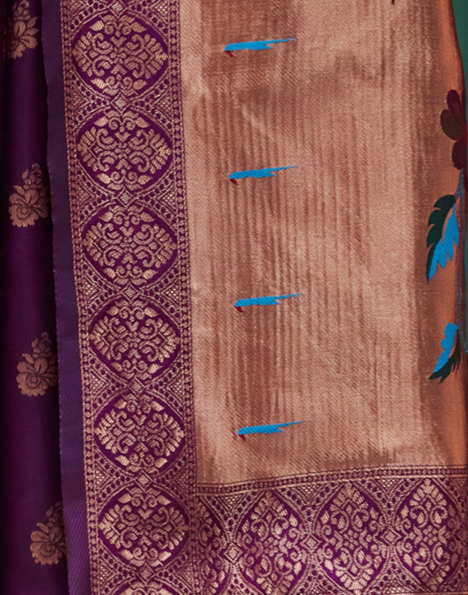 Dark Purple Silk Woven Paithani Saree