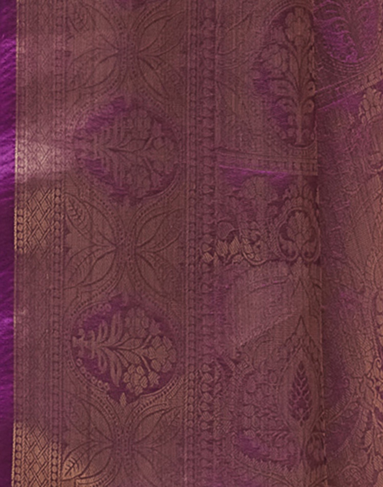 Purple Silk Printed Woven Saree