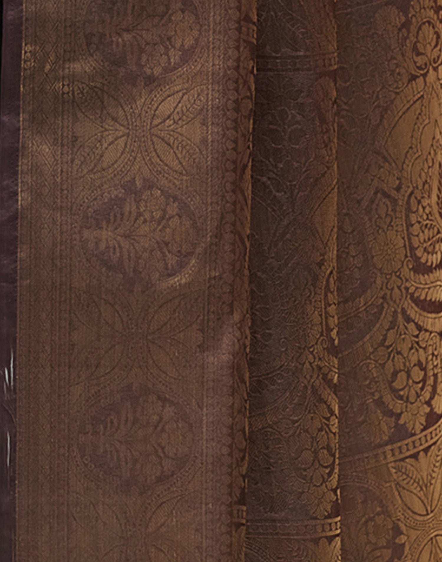 Brown Silk Printed Woven Saree