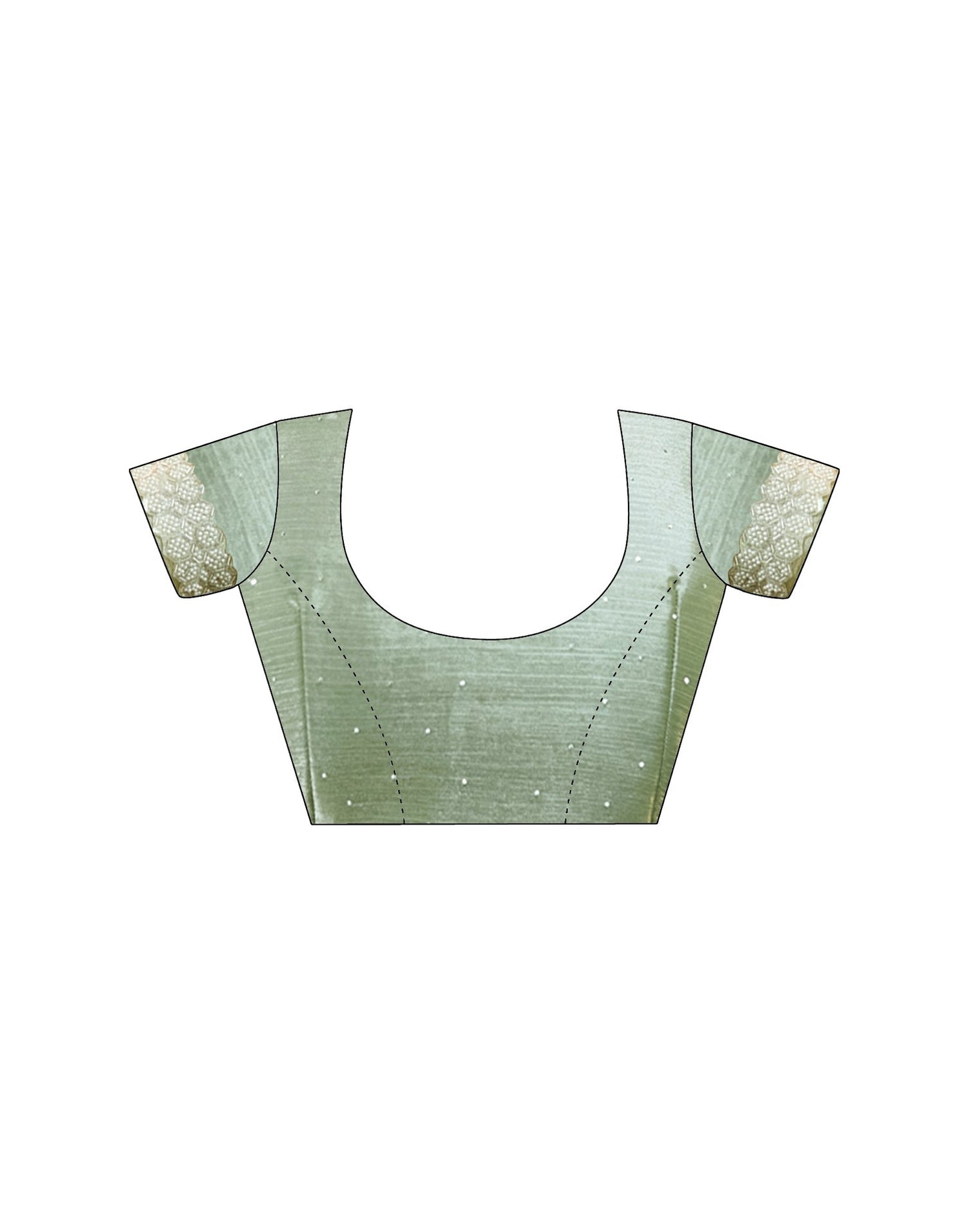 Pista Green Shimmer Chiffon Stone Work Embellished Saree