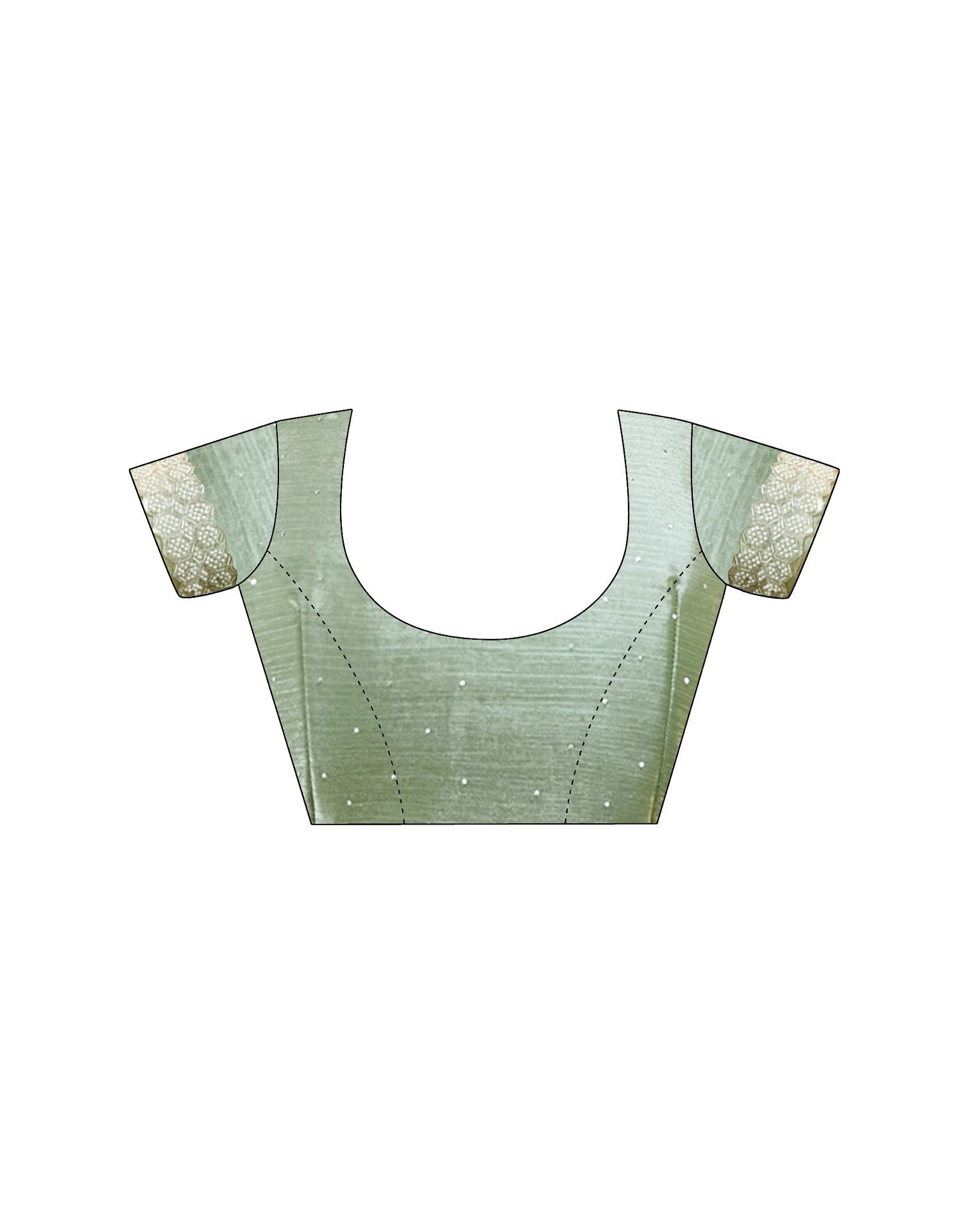 Pista Green Shimmer Chiffon Stone Work Embellished Saree