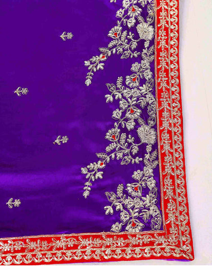 Purple Shimmer Sequence Embroidery Saree