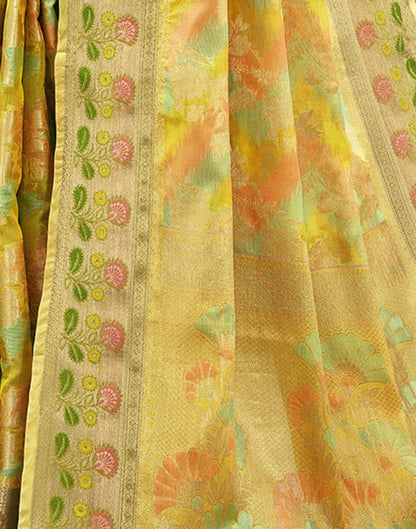 Yellow Silk Woven Banarasi Saree