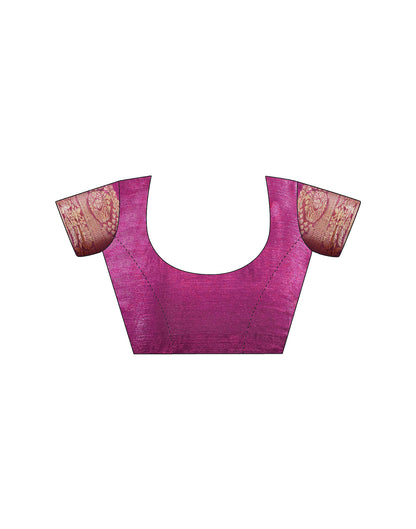 Dark Magenta Organza Woven Saree