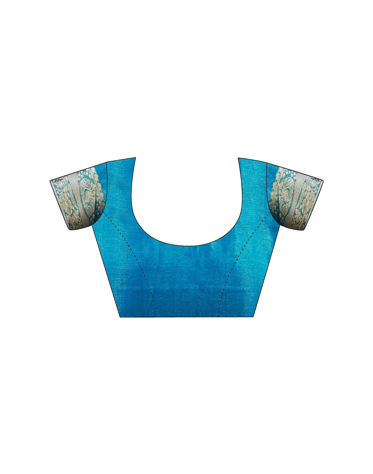 Blue Organza Woven Saree