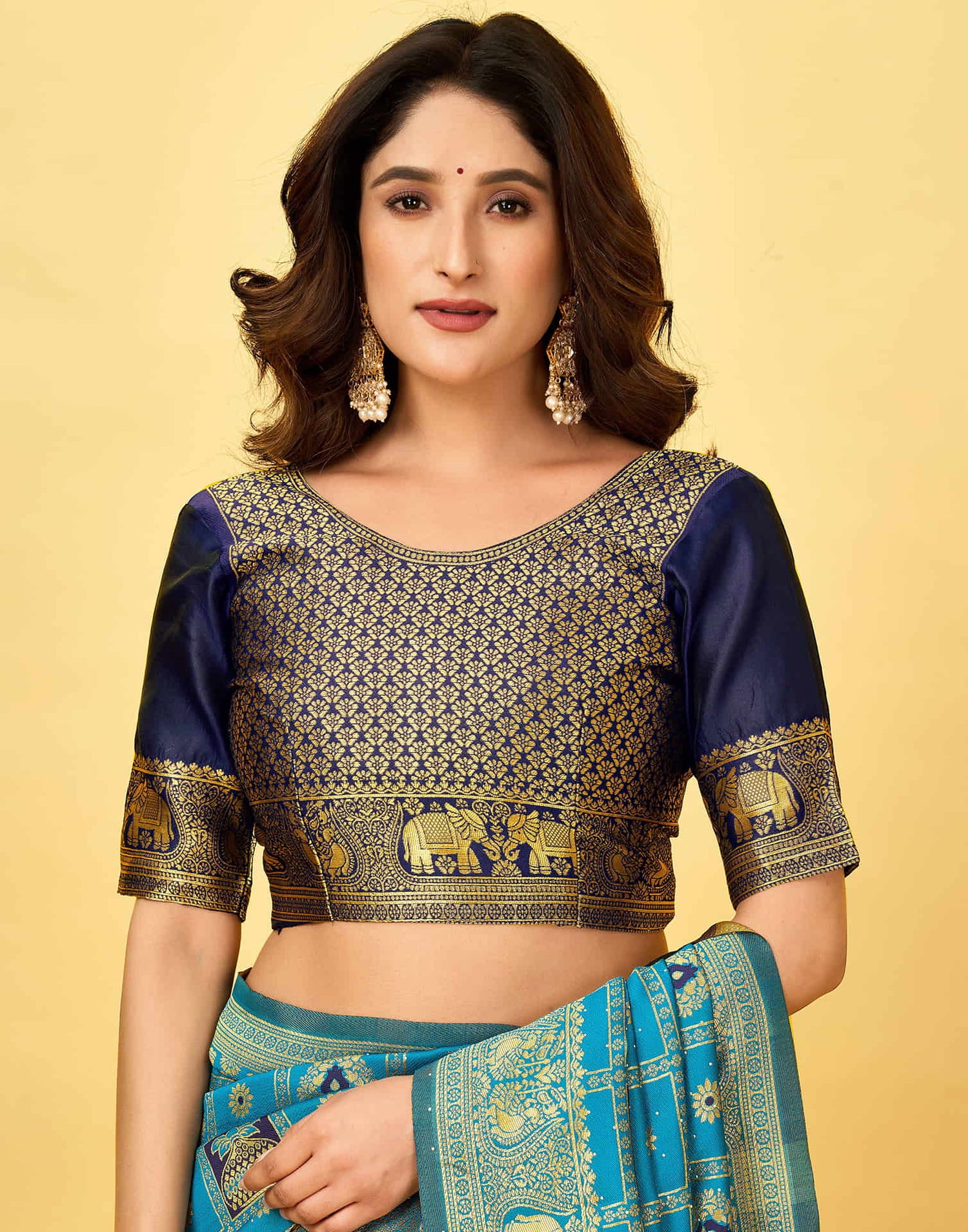 Teal Blue Silk Woven Patola Saree