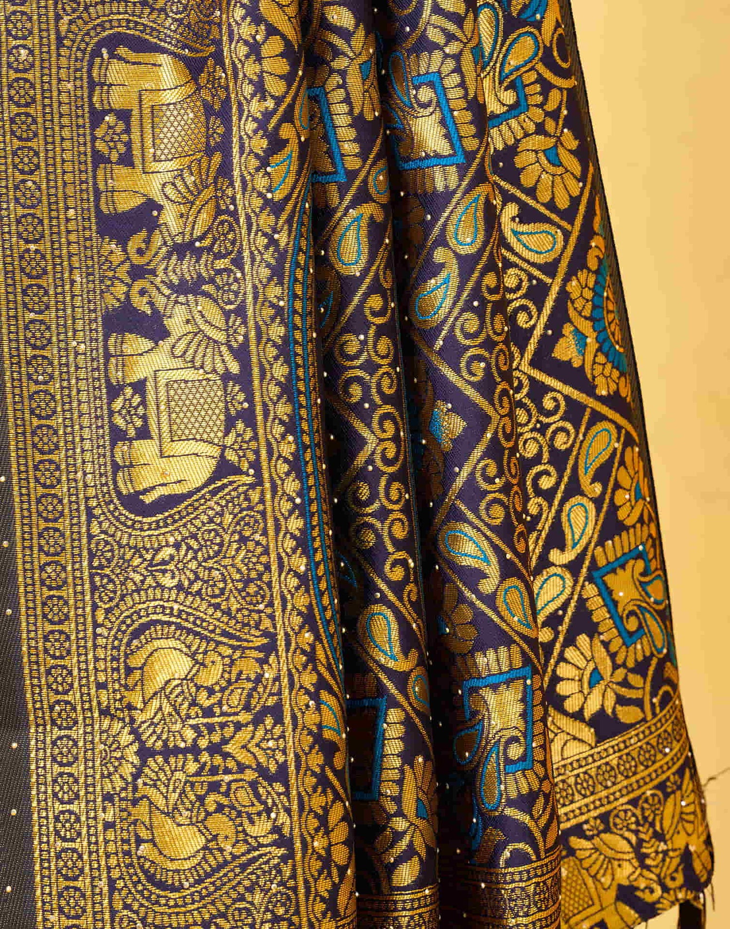 Teal Blue Silk Woven Patola Saree