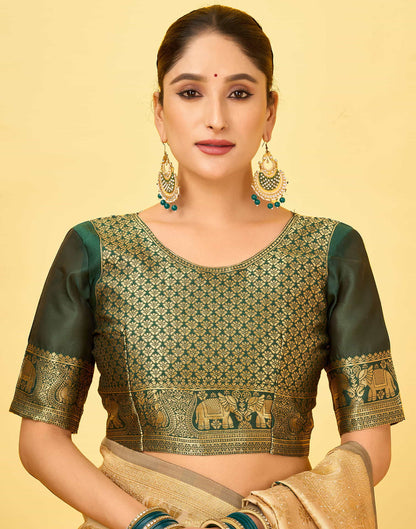Beige Silk Woven Patola Saree