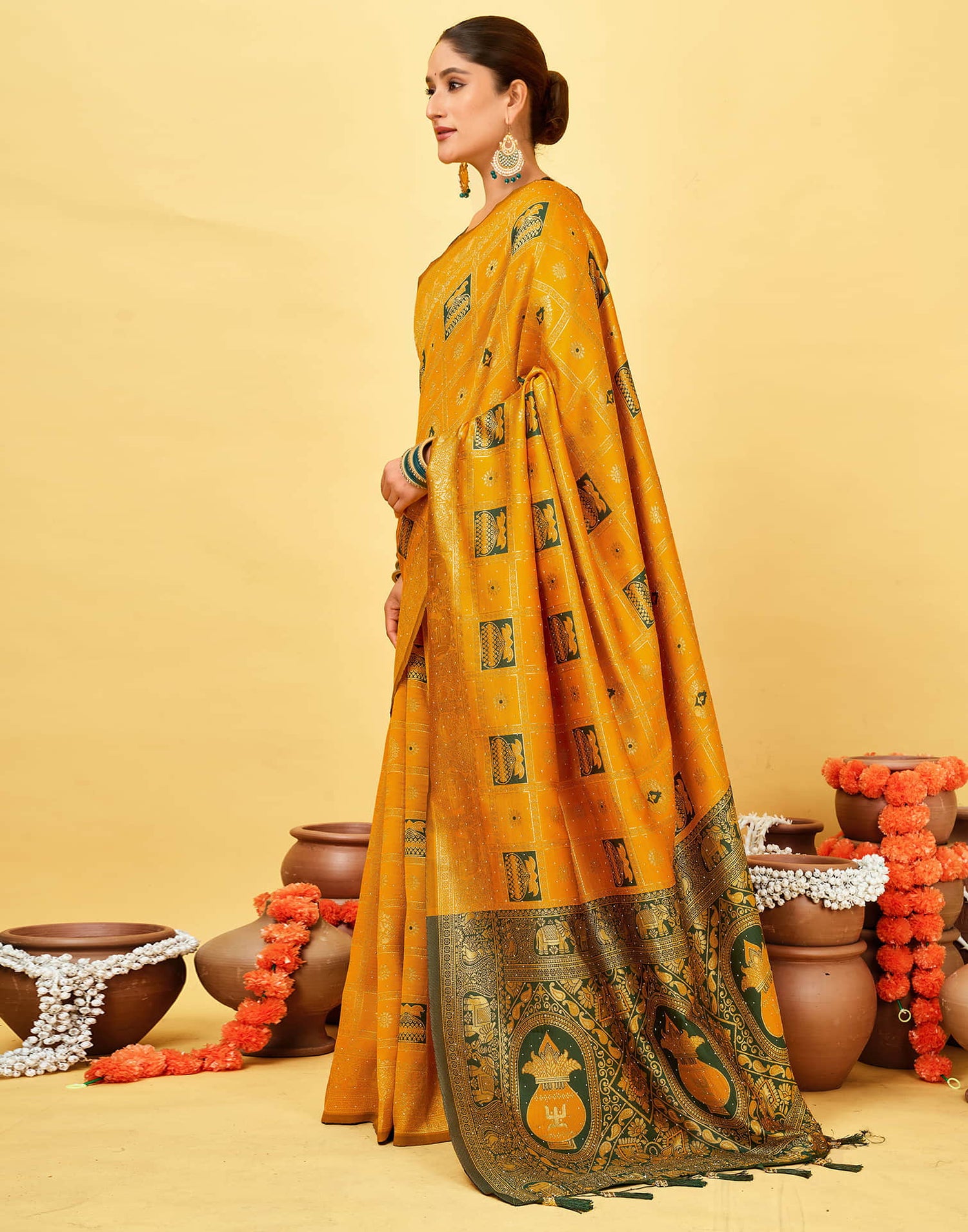 Yellow Silk Woven Patola Saree