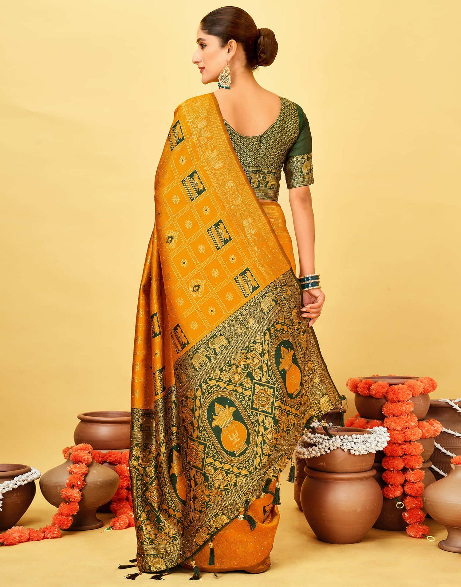 Yellow Silk Woven Patola Saree