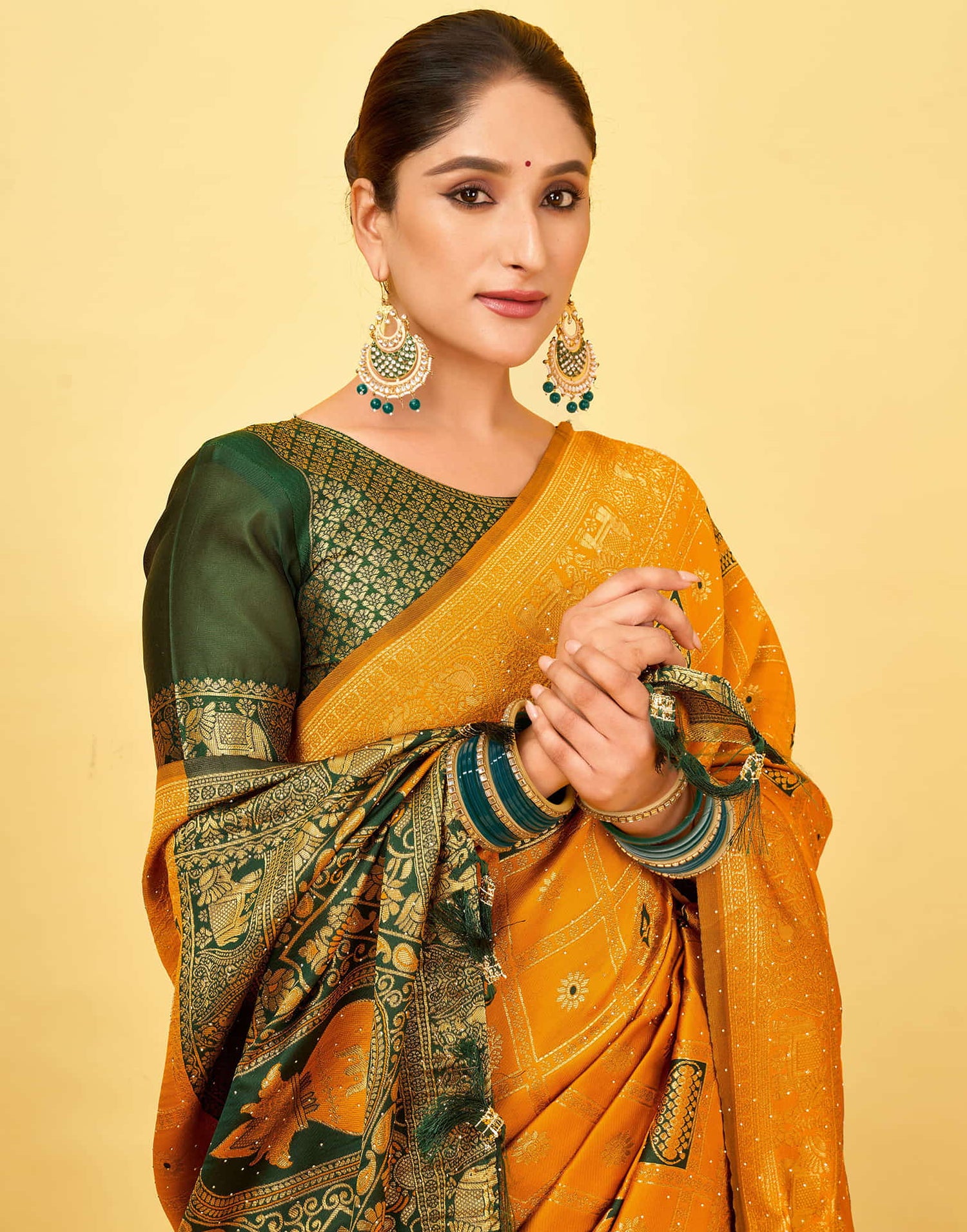 Yellow Silk Woven Patola Saree