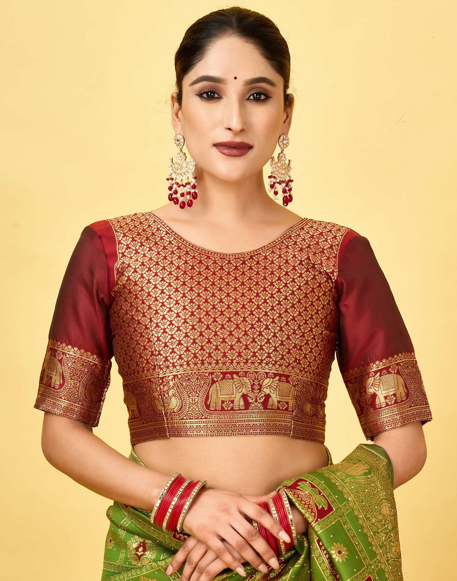 Green Silk Woven Patola Saree