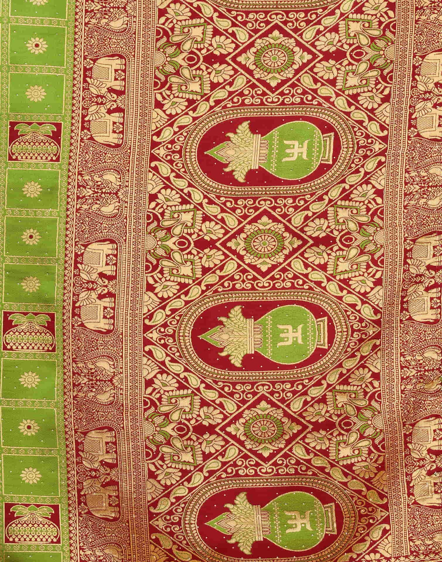 Green Silk Woven Patola Saree