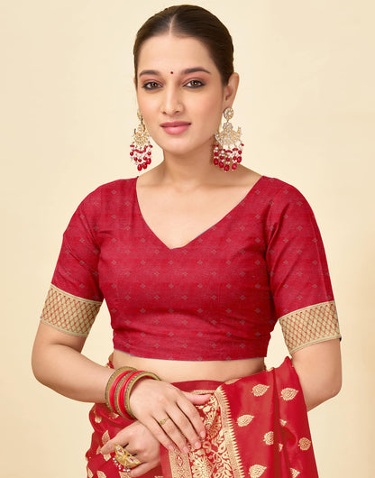 Red Silk Woven Banarasi Saree