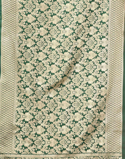 Dark Green Silk Woven Banarasi Saree