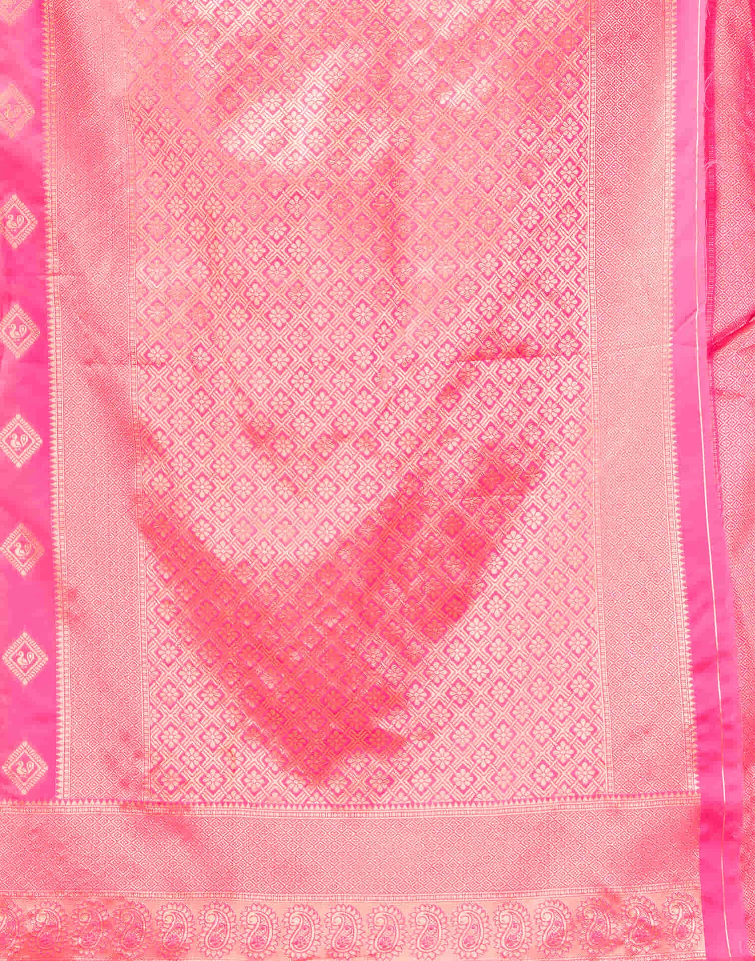 Pink Silk Woven Banarasi Saree