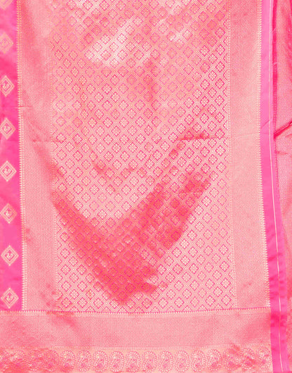 Pink Silk Woven Banarasi Saree
