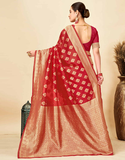 Red Silk Woven Banarasi Saree