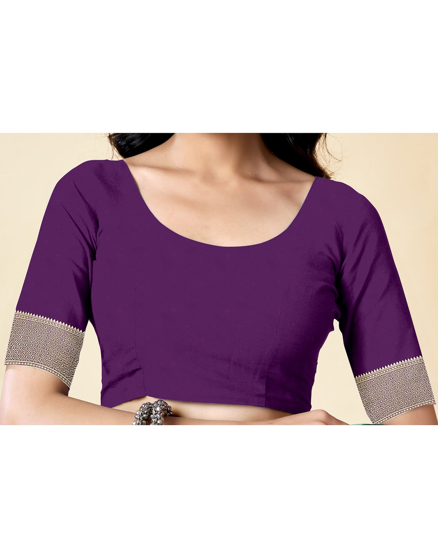 Dark Purple Silk Woven Banarasi Saree