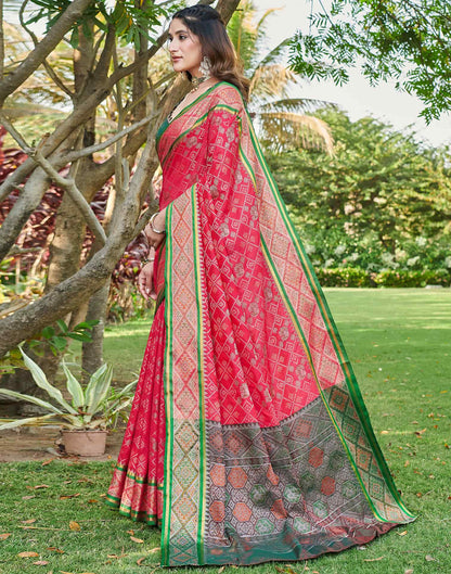 Pink Silk Woven Patola Saree