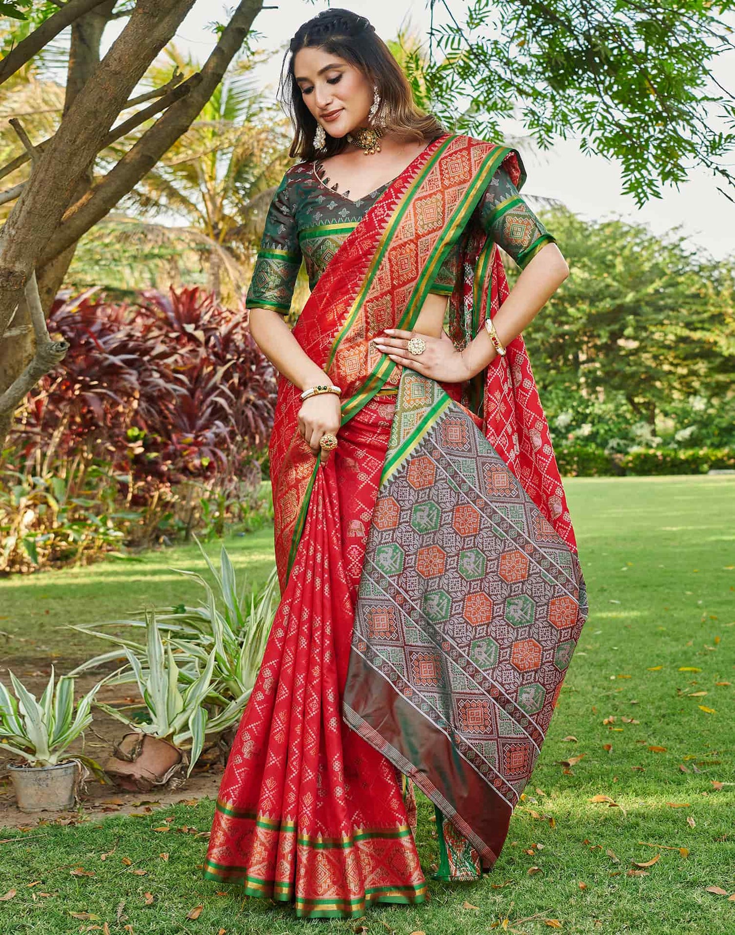 Red Silk Woven Patola Saree