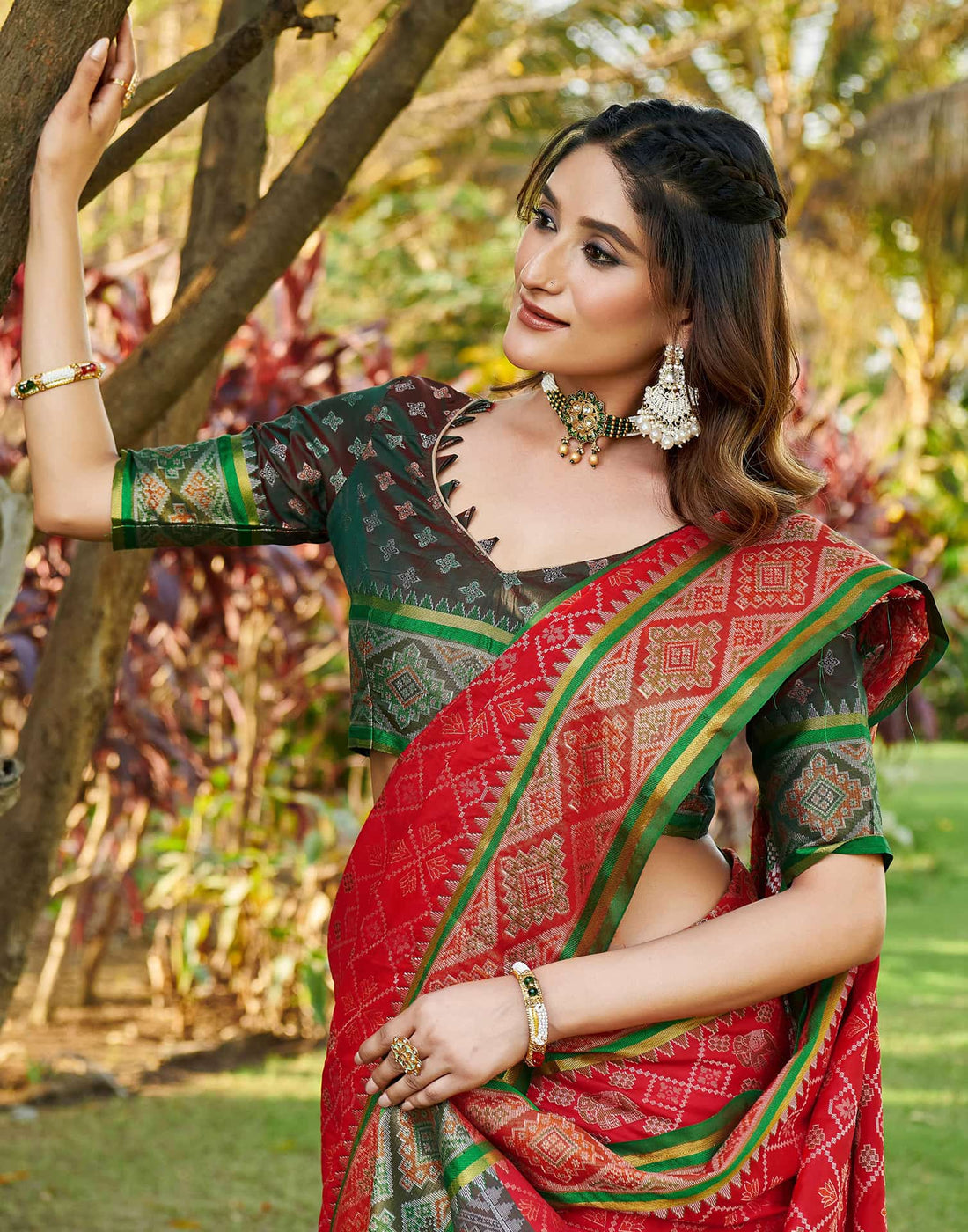 Red Silk Woven Patola Saree